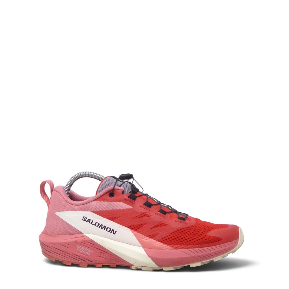 Salomon Womens Sense Ride 5 Trail Running Shoes Red Pink 9